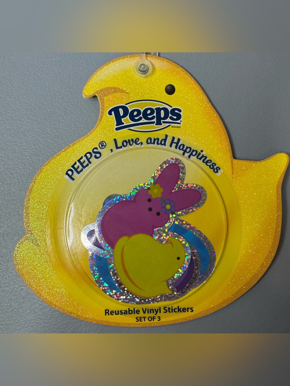Peeps Reusable Vinyl Sticker Set pink purple bunny yellow chick blue egg tumbler